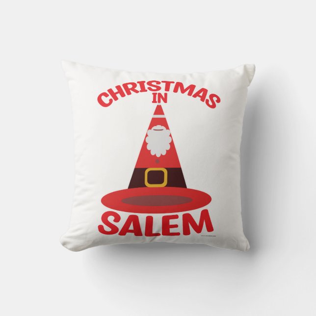 Coussin Noël à Salem Nouvelle-Angleterre sorcière Casquett (Recto)