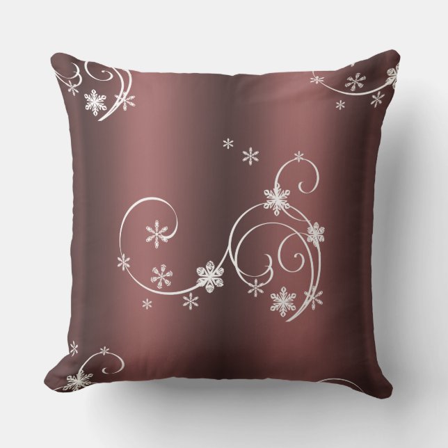 Coussin Noël Brown de perles métalliques (Recto)