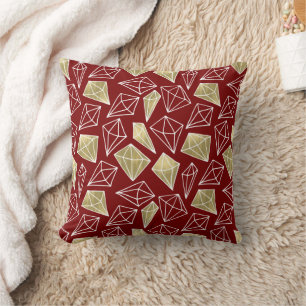 Coussin Noël Chic Red Gold Diamonds