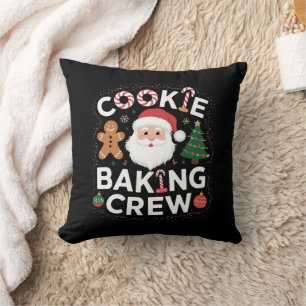 Coussin Noël Cookie Baking Crew Famille Noël