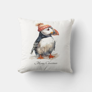 Coussin Noël côtier au macareux confortable
