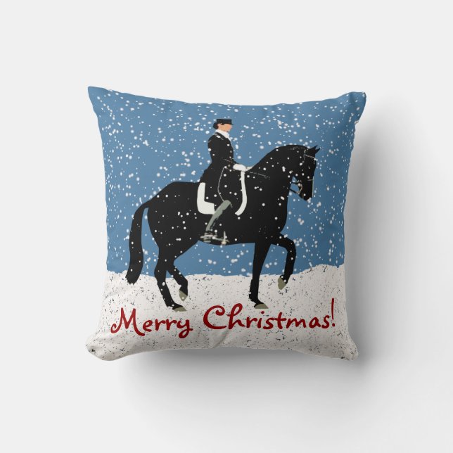 Coussin Noël de cheval de dressage de Milou (Recto)