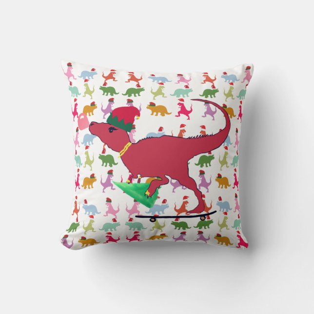 Coussin Noël de Dinosaur (Recto)