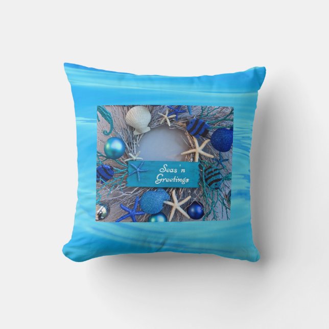 Coussin Noël de Noël des coquillages côtiers tropicaux (Recto)