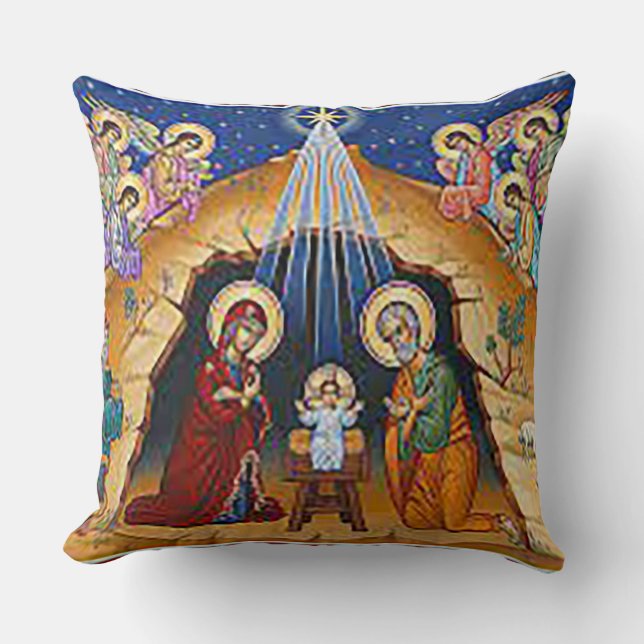 Coussin Noël de scène de l'agent (Recto)