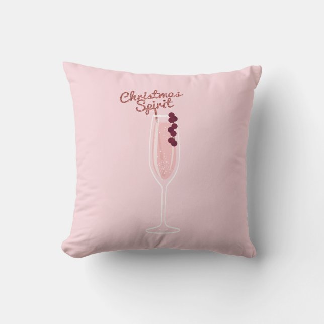 Coussin Noël de scintillement rose (Recto)