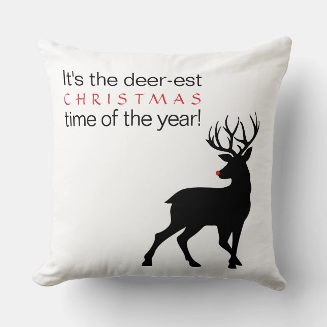 Coussin Noël Deer-est Heure de l'année (Recto)