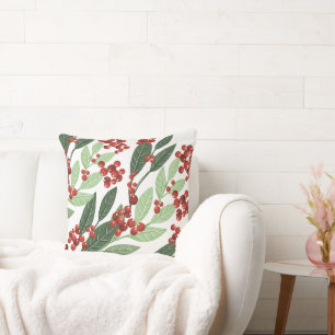 Coussin Noël d'élégance À feuillage persistant enchantée
