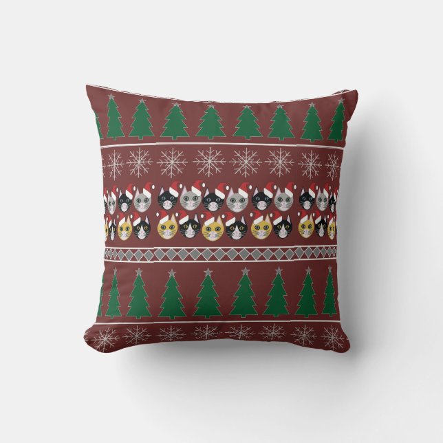 Coussin Noël des chats  (Recto)