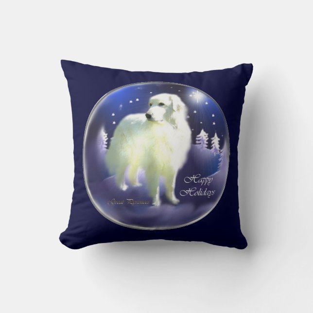 Coussin Noël des Grands Pyrénées (Recto)