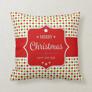 Coussin Noël des Pois jolies et colorées