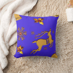 Coussin Noël des rennes d'or