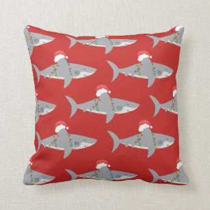Coussin Noël des requins amusants