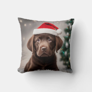 Coussin Noël du Labrador au chocolat