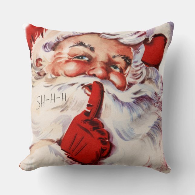 Coussin Noël du Père Noël amusant et lunatique (Recto)