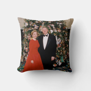 Coussin Noël du président américain Bill Clinton et Hillar