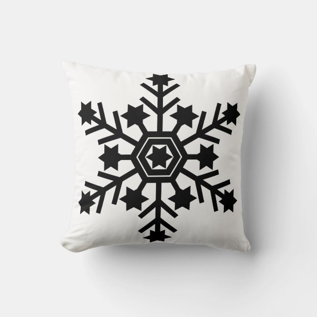 Coussin Noël élégant et élégant du flocon de neige (Recto)
