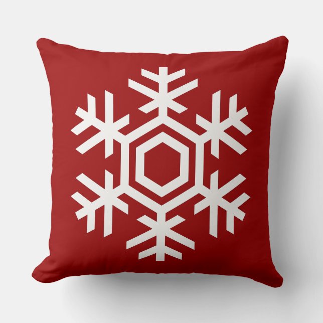 Coussin Noël élégant et élégant du Flocon de neige blanc (Recto)