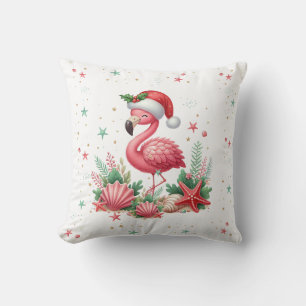 Coussin Noël en Flamant rose juillet