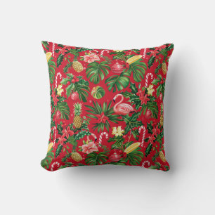 Coussin Noël en juillet Motif tropical