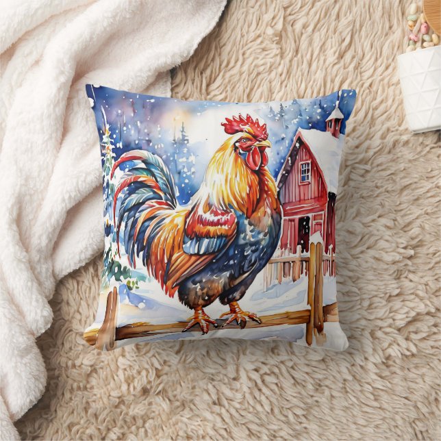 Coussin Noël Festif de poulet mignon (Couverture)