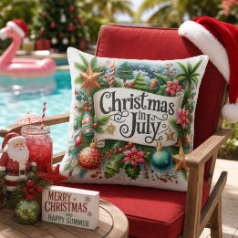 Coussin Noël festif en juillet