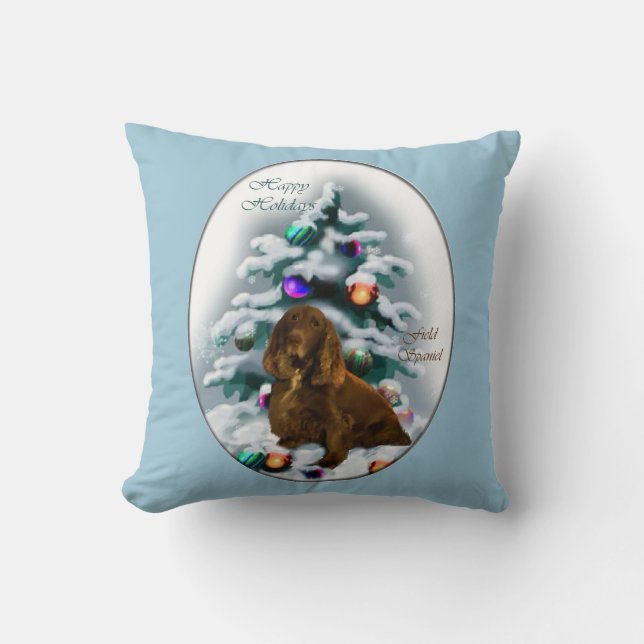Coussin Noël Field Spaniel (Recto)