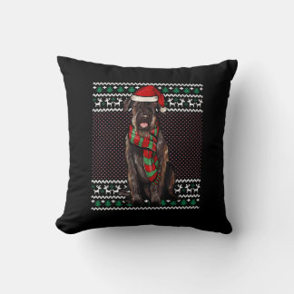 Coussin Noël Géant Schnauzer Chien Santa Hat Noël laid