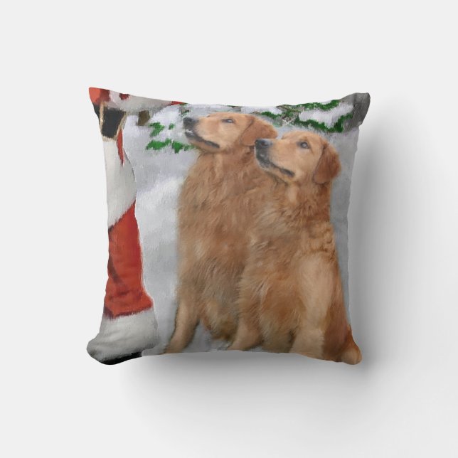 Coussin Noël Golden Retriever (Recto)