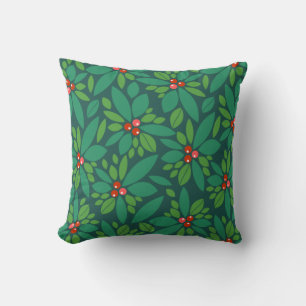Coussin Noël graphique Holly