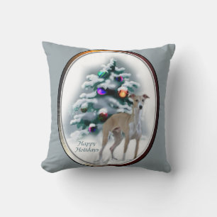 Coussin Noël Greyhound italien