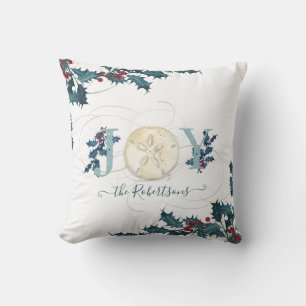 Coussin Noël Joy Beach Sable Côtier Dollar Nom Holly