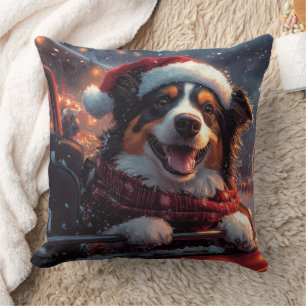 Coussin Noël Montagnes Russes Chien Kelpie Australien