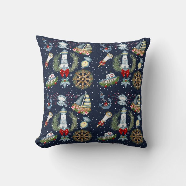 Coussin Noël nautique (Recto)