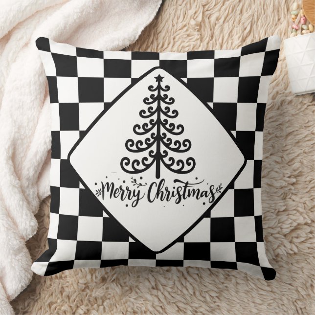 Coussin Noël noir et blanc (Couverture)