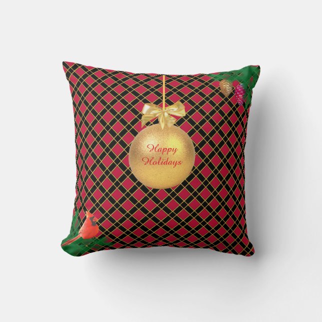 Coussin Noël Noir & Rouge (Recto)