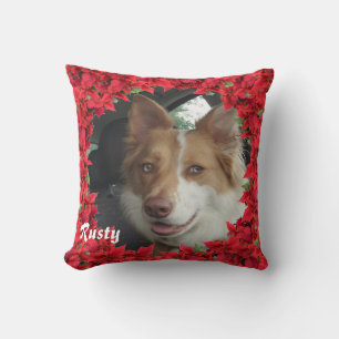 Coussin Noël Nom personnalisé de l'animal / Photo