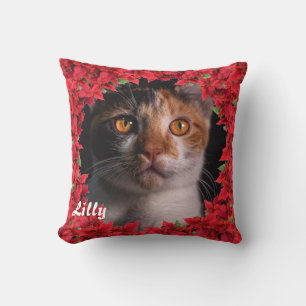 Coussin Noël Nom personnalisé de l'animal / Photo