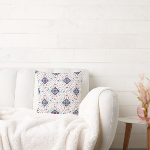 Coussin Noël nordique avec des flocons de neige et des ren