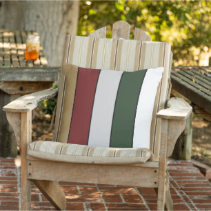 Coussin Noël Or Vert Rouge Argent Et Rayures Blanches