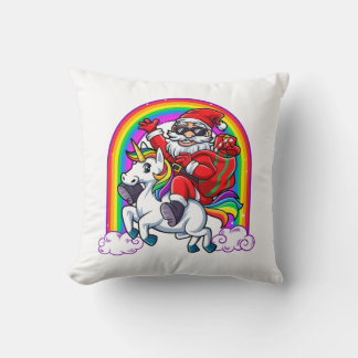 Coussin Noël Père Noël équitation Unicorn