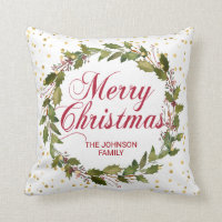 Noël personnalisé de guirlande de houx d'aquarelle