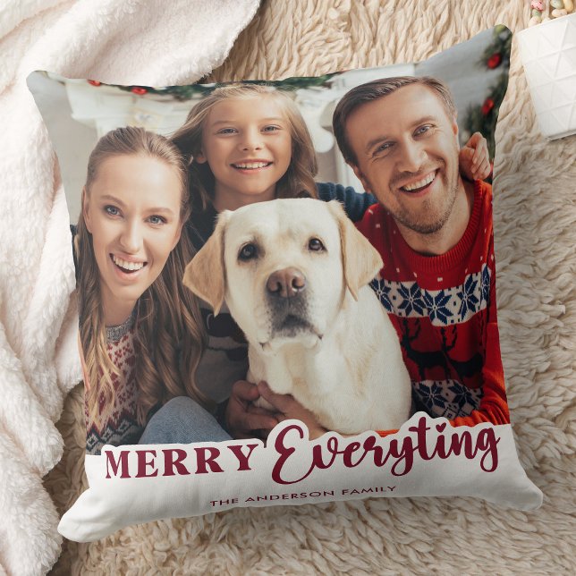 Coussin Noël Photo personnalisée Joyeux tout (Créateur téléchargé)