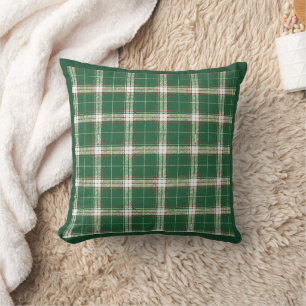 Coussin Noël Plaid blanc et vert