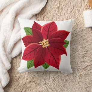 Coussin Noël Poinsettia