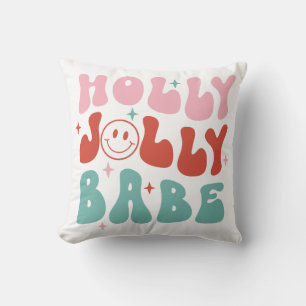 Coussin Noël rétro Holly Jolly Babe