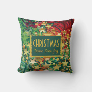 Coussin NOËL Retro Paix Amour Joie Vacances