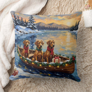 Coussin Noël Rhodesian Ridgeback Bateau Vacances