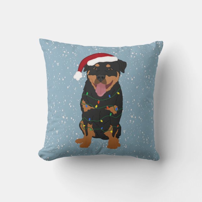 Coussin Noël Rottweiler (Recto)