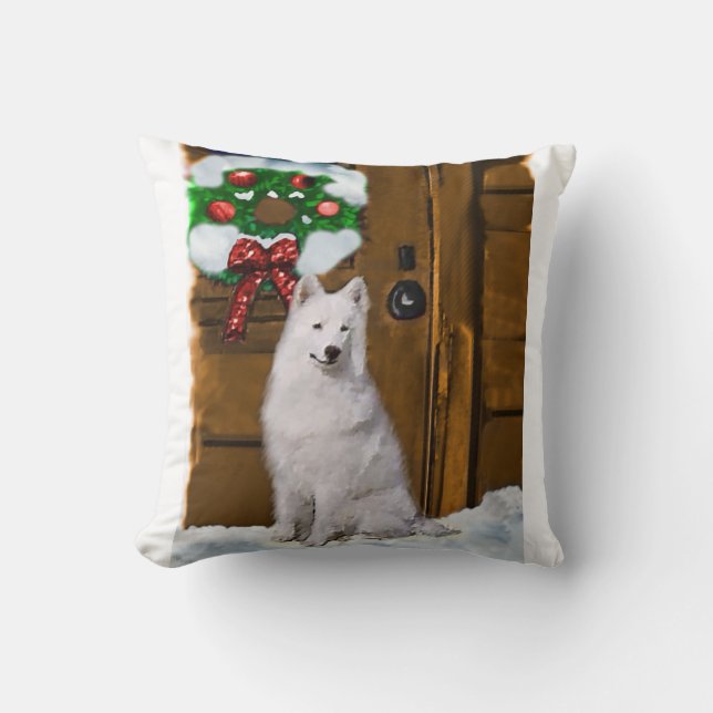 Coussin Noël Samoyé (Recto)